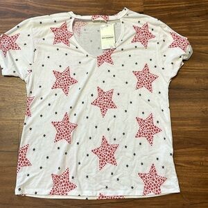 EE: Some med tee shirt red white blue cute neckline